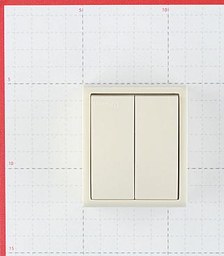 Выключатель Simon 15 Aqua двухклавишный накладной слоновая кость (1594398-031)