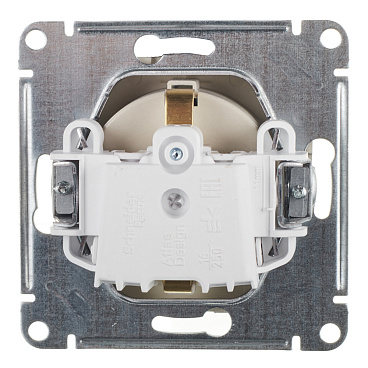 Розетка Systeme Electric AtlasDesign встраиваемая алюминий со шторками (ATN000345)