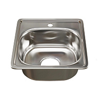 Мойка для кухни Mixline 38х38х15 см врезная с сифоном сталь (531266)