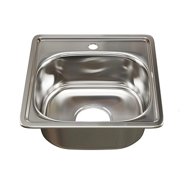 Мойка для кухни Mixline 38х38х15 см врезная с сифоном сталь (531266)