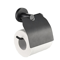 Держатель для туалетной бумаги Zenfort 20586 с крышкой металл черный (102030)