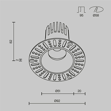 Встраиваемый светильник Technical DL119-10W-2.7K-TRS-B