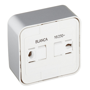 Розетка Systeme Electric Blanca накладная алюминий со шторками компакт (BLNRA111113)