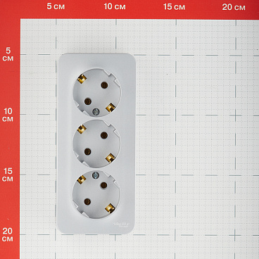 Розетка Systeme Electric Blanca накладная алюминий (BLNRA010313)