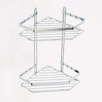 Полка для ванной Lider Drop угловая двухъярусная 200х200х340 мм металл хром (4241)