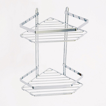 Полка для ванной Lider Drop угловая двухъярусная 200х200х340 мм металл хром (4241)