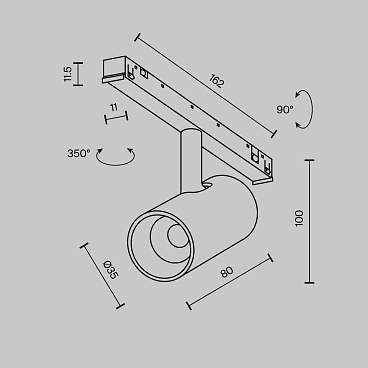Трековый светильник Technical TR243-4-5WTW-DD2-B