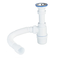 Сифон для раковины и мойки Wirquin Virplast 1 1/2х40 мм с выпуском d70 мм с соединением 40/50 мм (30986170)