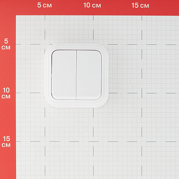 Выключатель Svet двухклавишный накладной белый (0603-00101)
