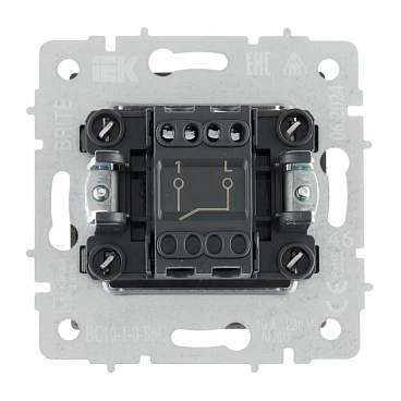 Выключатель IEK Brite ВС10-1-0-БрС одноклавишный встраиваемый сталь (BR-V10-0-10-K46)
