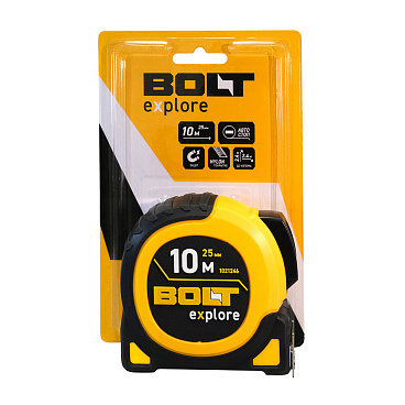 Рулетка Bolt eXplore с автостопом магнитная 10 м x 25 мм