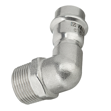 Угол Valtec 90° 18 мм х 3/4 НР(ш) нержавеющая сталь (VTi.953.I.001805)