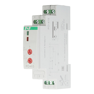 Реле времени модульное F&F PO-415 230 В 16 А тип AC 1НО+1НЗ для систем вентиляции (EA02.001.018)