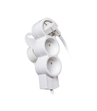 Удлинитель Düwi 3 розетки 5 м ПВС 2х0,75 кв.мм 10 А 2,2 кВт белый (32003 8)