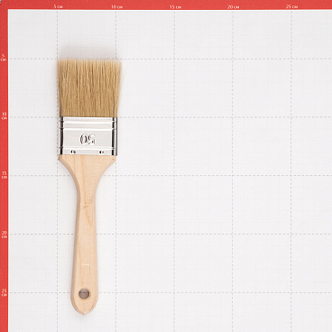 Кисть плоская натуральная щетина деревянная ручка Wenzo Wood 50х14 мм для эмалей и лаков на алкидной основе