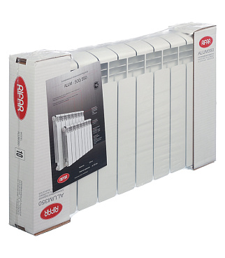 Радиатор алюминиевый Rifar Alum 350 мм 10 секций 1" боковое подключение белый