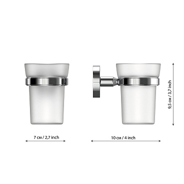 Стакан для ванной Fora Long с держателем стекло матовый/металл хром (L044/1152)