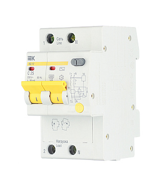 Автомат дифференциальный IEK Karat АД-12 25А 1P+N тип AC 30 мА 4,5 кА (MAD10-2-025-C-030)