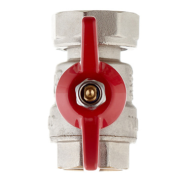 Кран шаровой латунный Valtec 3/4 ВР(г) х 1/2 ВР(г) проходной бабочка с накидной гайкой прямой (VT.241.N.0405)