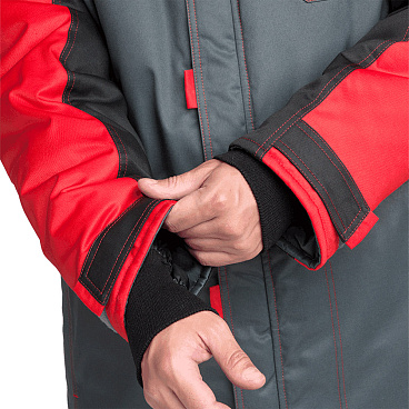 Костюм рабочий мужской утепленный ГК Спецобъединение КМ-10 44-46 рост 170-176 см серо-черный/красный