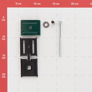 Крепление скоба-болт к столбам 62х55 мм зеленое RAL 6005