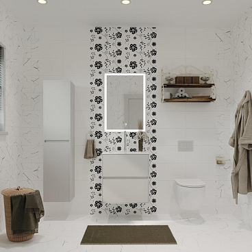 Плитка облицовочная Lavelly Skandi Marble Mosaic белая рельеф 400х200х8 мм (15 шт.=1,2 кв.м)