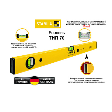 Уровень STABILA 70 60 см 2 глазка