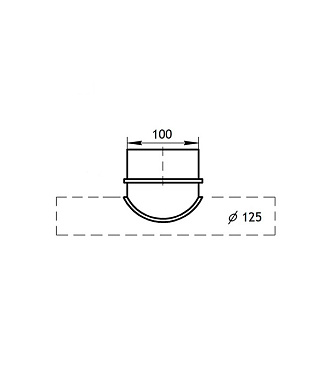 Врезка для круглых воздуховодов d125х100 мм оцинкованная