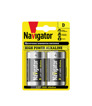 Батарейка Navigator D LR20 1,5 В (2 шт.)