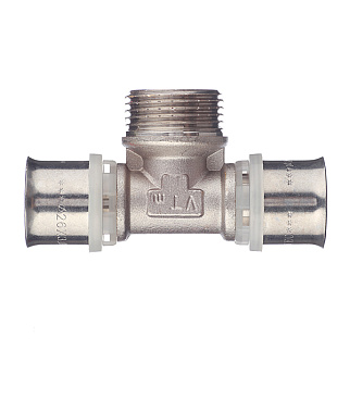 Тройник VALTEC (VTm.233.N.260626) 26(пресс) х 1 НР(ш) х 26(пресс)