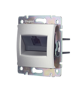 Розетка компьютерная Legrand Valena встраиваемая алюминий (694334)