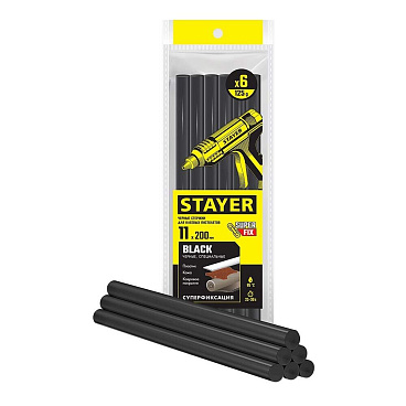 Стержни клеевые Stayer Professional 11х200 мм черные 110 г (6 шт.)