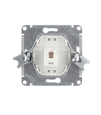 Розетка телефонная Systeme Electric Glossa встраиваемая белая RJ11 (GSL000181T)