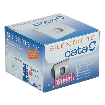 Вентилятор осевой Cata Silentis 10 Inox T с таймером d100 мм серебро