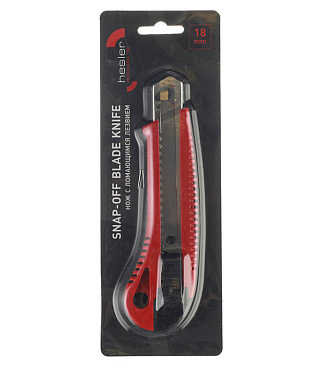 Нож строительный Hesler 18 мм с сегментированным лезвием пластиковый корпус