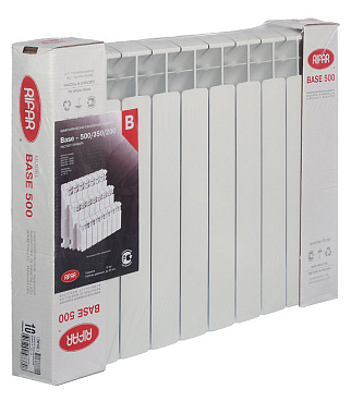 Радиатор биметаллический Rifar Base Ventil 500 мм 10 секций 3/4 нижнее правое подключение белый