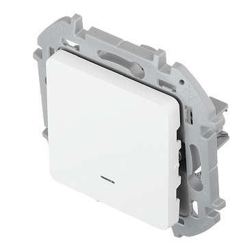 Выключатель Legrand Inspiria одноклавишный встраиваемый белый с подсветкой (673610)