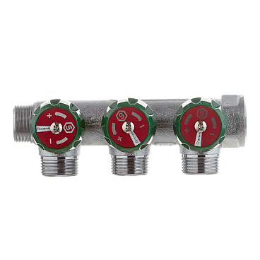 Коллектор Stout 3/4 ВР(г) х 3 выхода 3/4(ЕК) х 3/4 НР(ш) регулирующий (SMB-6850-343403)