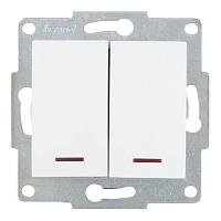 Выключатель Lezard Karina двухклавишный встраиваемый белый с подсветкой (707-0288-112)