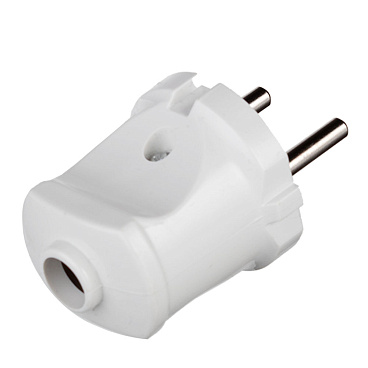 Вилка прямая без заземления 6 А 250 В Navigator белая (613581/)