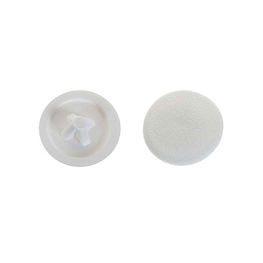 Заглушка декоративная пластиковая на мебельную стяжку PZ d5 мм белая (40 шт.)