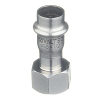 Соединитель VALTEC (VTi.908.I.001504) 15 мм х 1/2 ВР(г) нержавеющая сталь с накидной гайкой