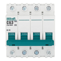 Автоматический выключатель модульный Dekraft BA-101 4Р 63А тип C 4,5 кА 230/400 В (11096DEK)