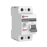 УЗО EKF PROxima ВД-100 40А 1P+N тип AC 300 мА 4,5 кА (elcb-2-40-300-em-pro)
