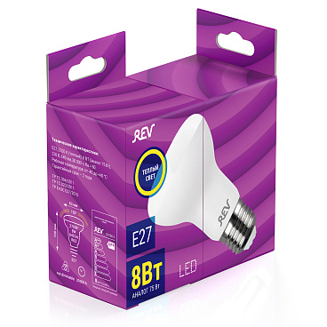 Лампа светодиодная Rev Ritter E27 2700К 8 Вт 640 Лм 180-240 В рефлектор R63 матовая