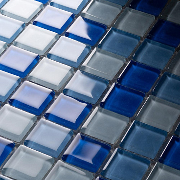 Мозаика Mir Mosaic Natural Color palette голубая стеклянная 300х300х4 мм глянцевая