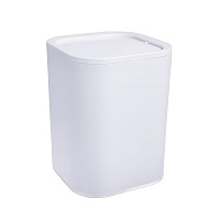 Ведро для мусора Primanova Klar с крышкой 6 л пластик белое