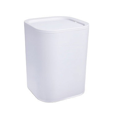 Ведро для мусора Primanova Klar с крышкой 6 л пластик белое