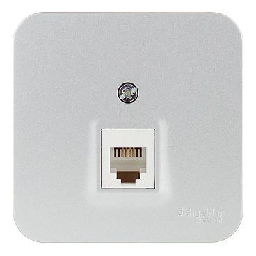 Розетка телефонная Systeme Electric Blanca накладная алюминий (BLNIA011003)