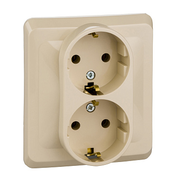 Розетка Systeme Electric Этюд встраиваемая бежевая (PC16-007K)